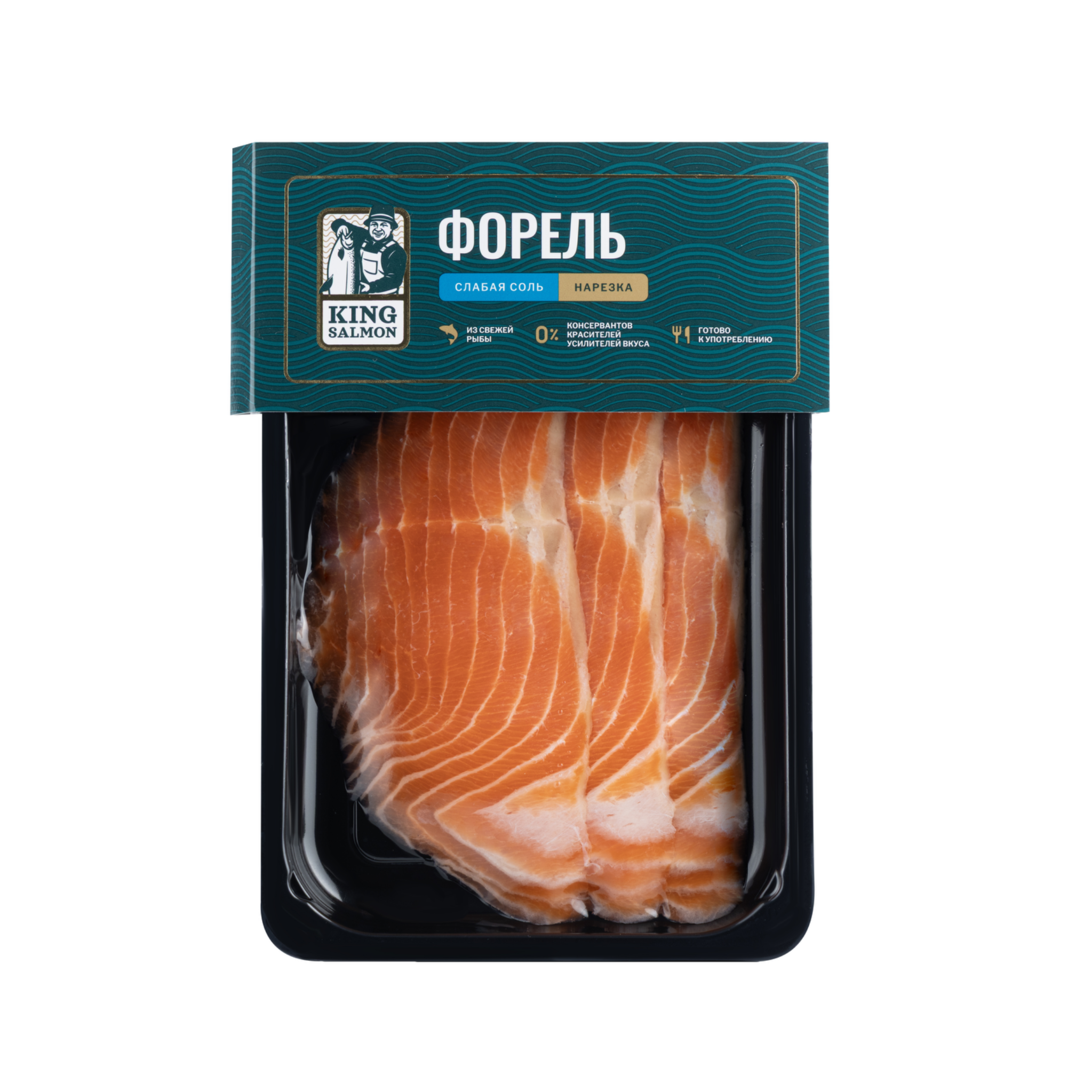 KING SALMON — Слабосолёная форель, Нарезка 150 г